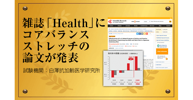 雑誌「Health」にコアバランスストレッチの論文が発表